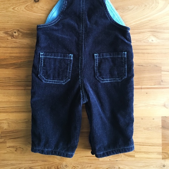 Please Mum 0-3M Lined Navy Blue Cord Overalls - Picture 5 of 5